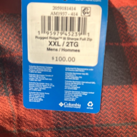 Columbia half fleece button down shirt / jacket brand new xxl - Picture 5 of 5